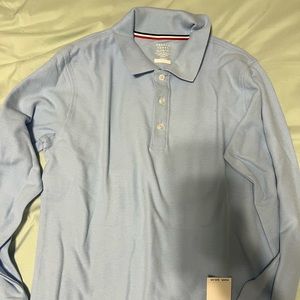 L/S blue polo uniform shirt
